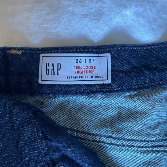 Gap High Rise '90s Loose Jeans - Dark Blue Indigo - Picture 6 of 7